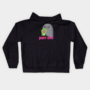 Purr Evil Zombie Cat Kids Hoodie